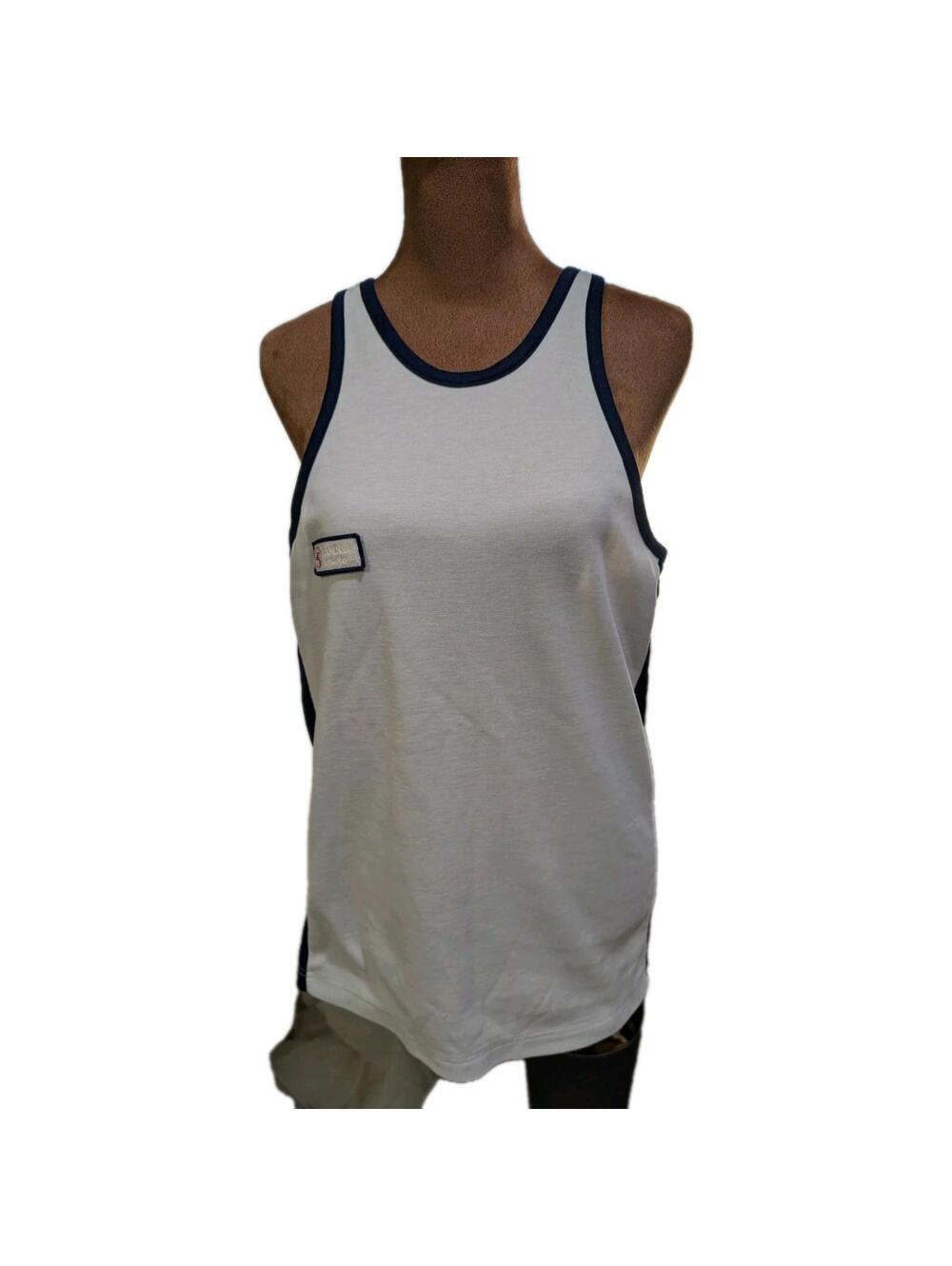 Bander Sports White amd Blue Tank Top Men's Shirt Large Sleeveless Beach Summer
